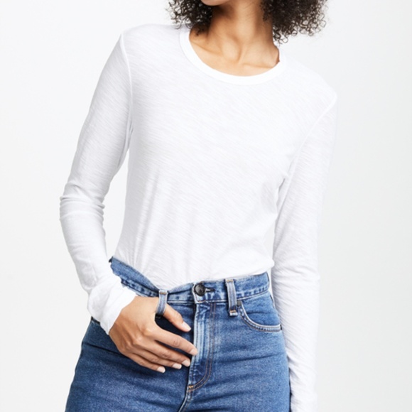 NWT JAMES PERSE WHITE SLUB LONG SLEEVE T SHIRT TEE - Picture 2 of 6